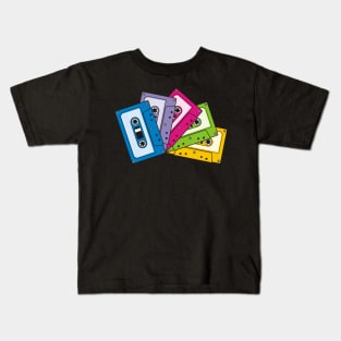 Colorful Audio Tapes Kids T-Shirt